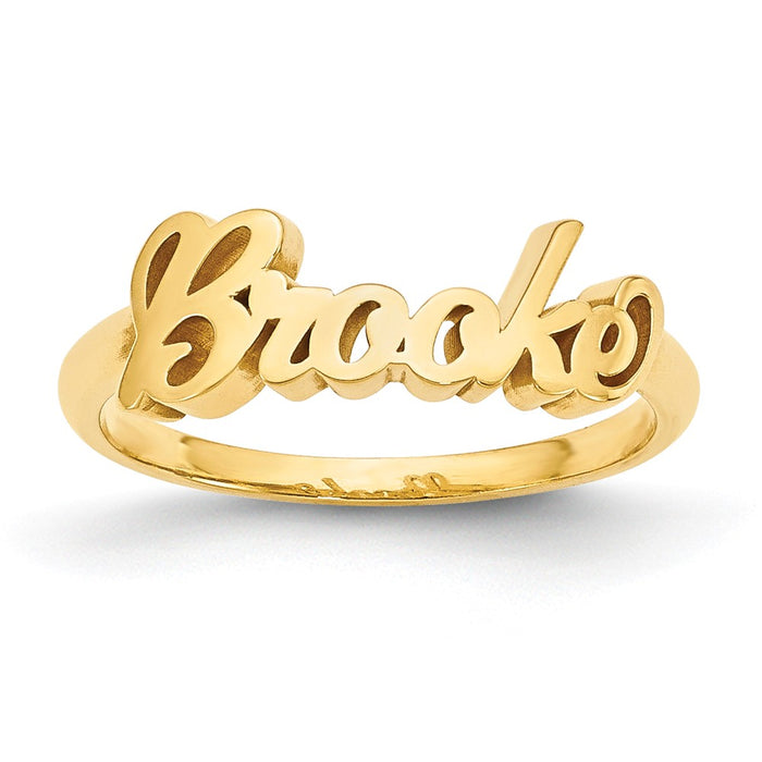 10k Yellow Gold Casted High Polish Name Ring, Size: 7