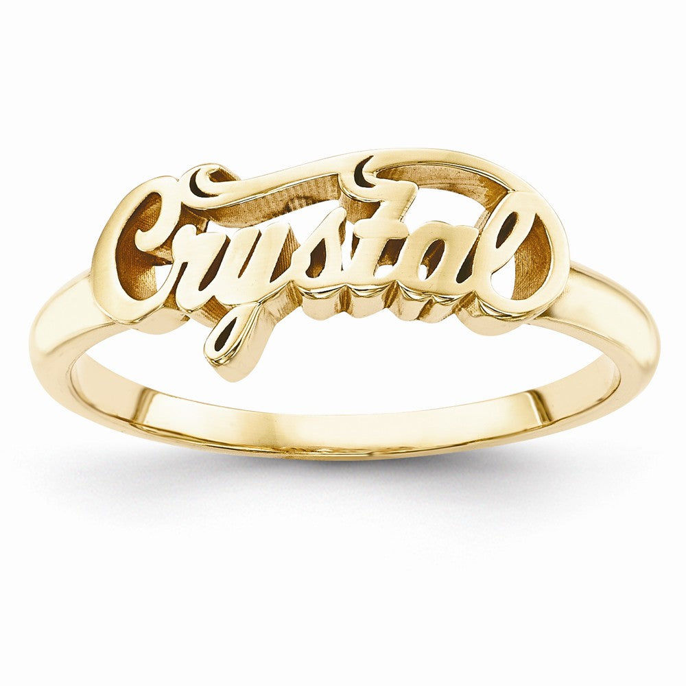 10k Yellow Gold Casted High Polish Name Ring, Size: 7