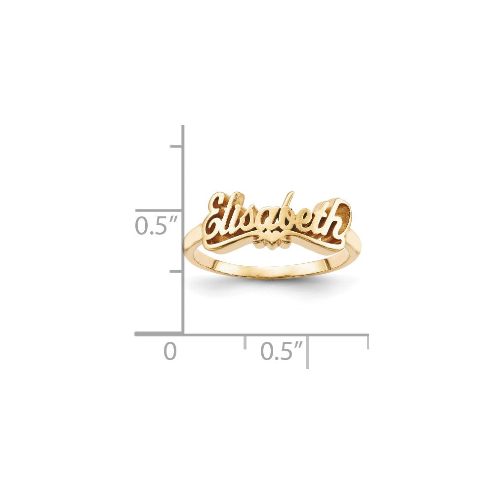10k Yellow Gold Casted High Polish Name Ring, Size: 7