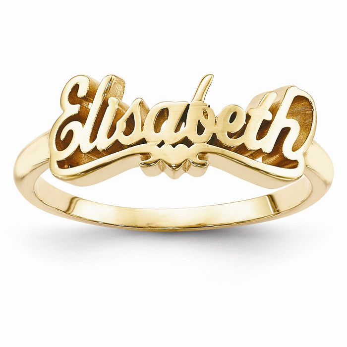 10k Yellow Gold Casted High Polish Name Ring, Size: 7