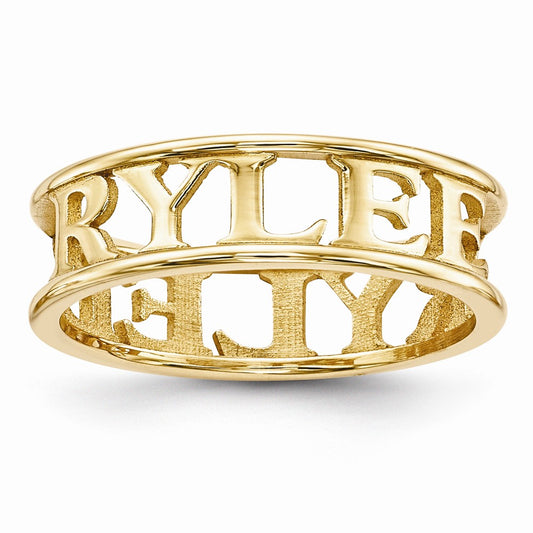 10k Yellow Gold Casted High Polish Name Ring, Size: 10