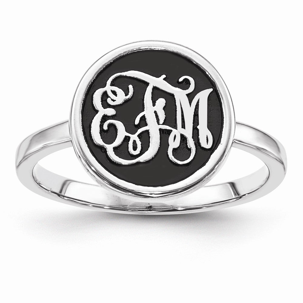10k White Gold Casted High Polish with Antique background Ring, Size: 10