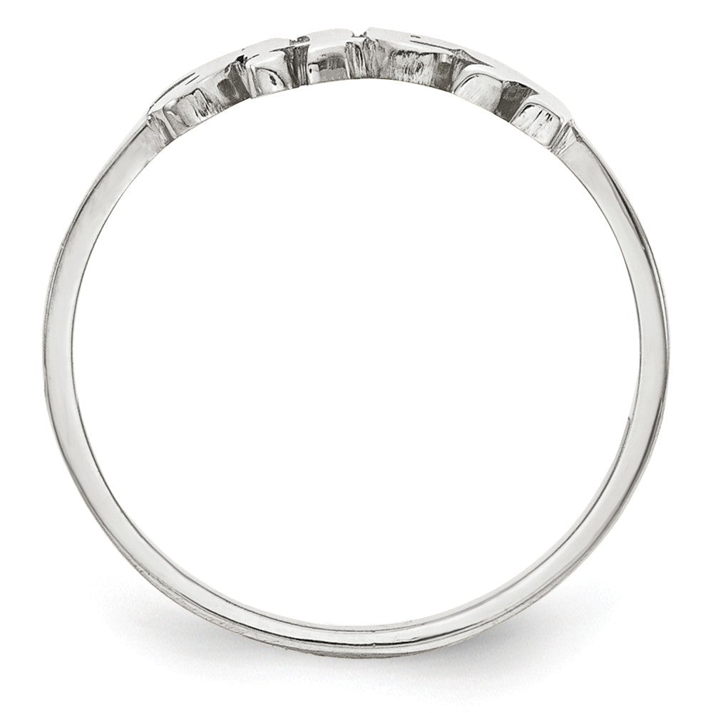 10k White Gold Laser Polished Name Ring, Size: 7