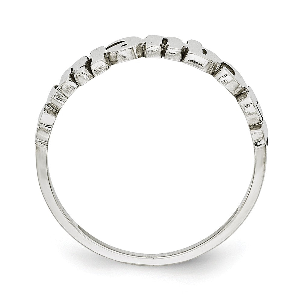 10k White Gold Laser Polished Name Ring, Size: 7