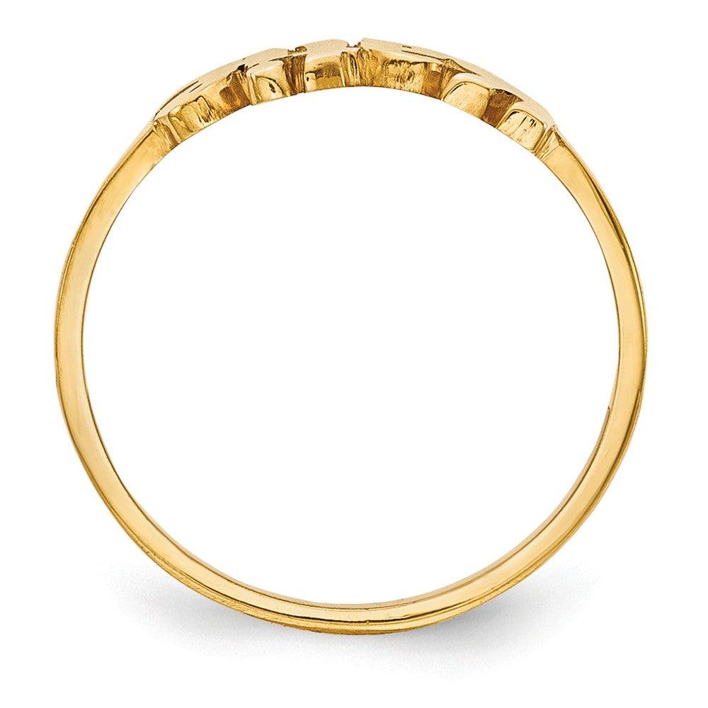 10k Yellow Gold Laser Polished Name Ring, Size: 7