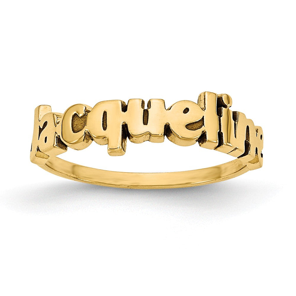 10k Yellow Gold Laser Polished Name Ring, Size: 7