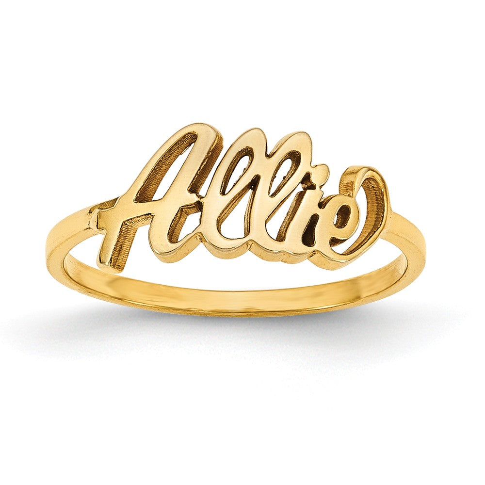 10k Yellow Gold Laser Polished Name Ring, Size: 7