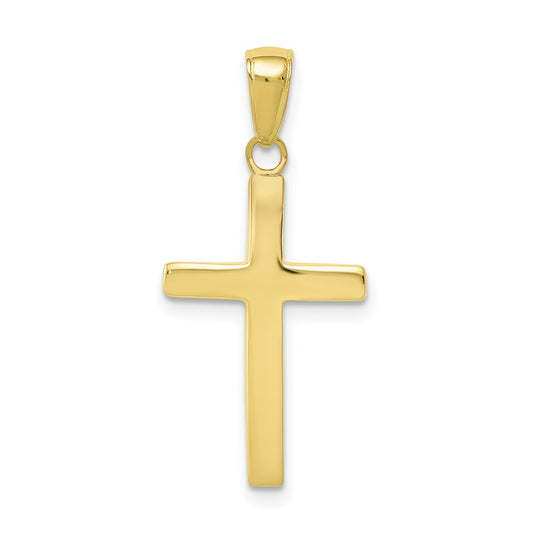 Million Charms 10K Yellow Gold Themed Polished Relgious Cross Pendant