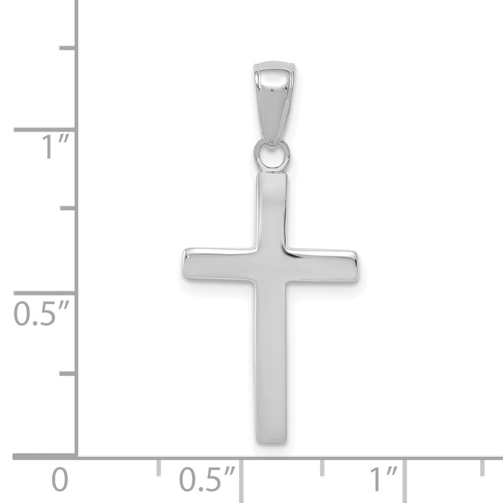 Million Charms 10K White Gold Themed Polished Relgious Cross Pendant