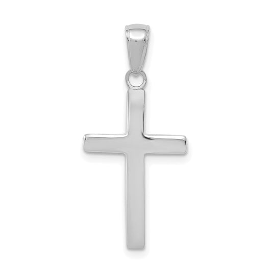 Million Charms 10K White Gold Themed Polished Relgious Cross Pendant
