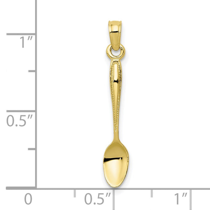 Million Charms 10K Yellow Gold Themed 3-D Table Spoon Pendant