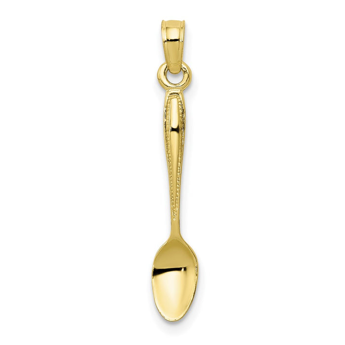 Million Charms 10K Yellow Gold Themed 3-D Table Spoon Pendant