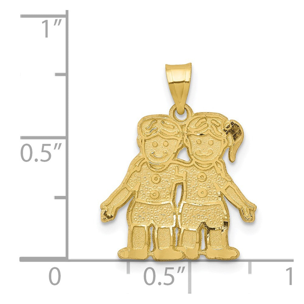 Million Charms 10K Yellow Gold Themed Boy & Girl Charm