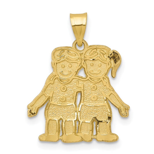 Million Charms 10K Yellow Gold Themed Boy & Girl Charm