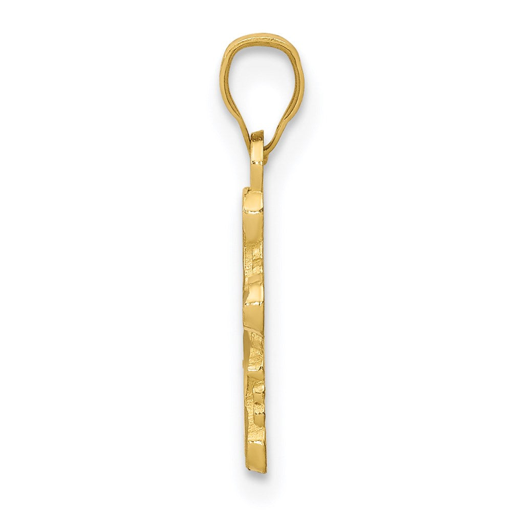Million Charms 10K Yellow Gold Themed Polished Relgious Cross Charm