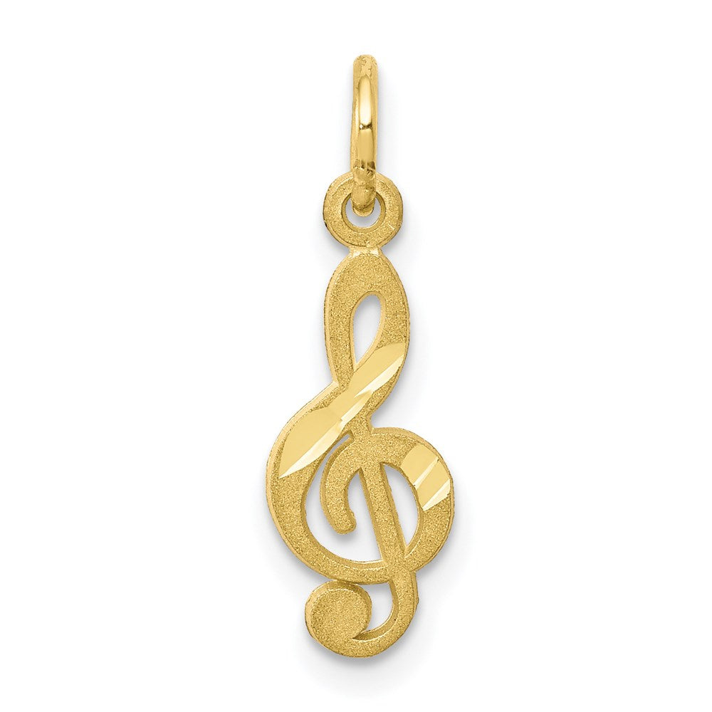 Million Charms 10K Yellow Gold Themed Small Treble Clef Charm