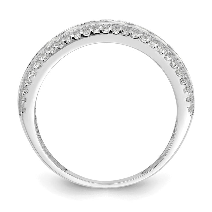 10K Tiara Collection White Gold Polished CZ Ring, Size: 7