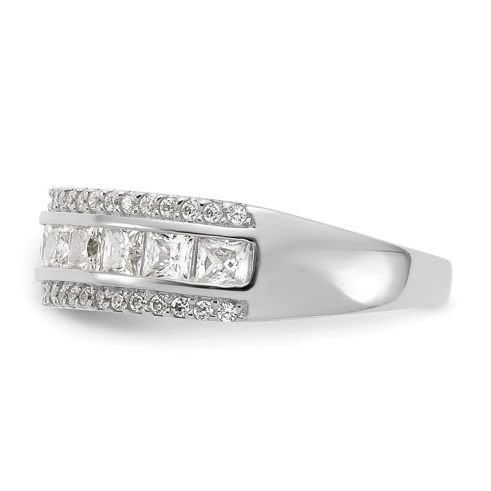 10K Tiara Collection White Gold Polished CZ Ring, Size: 7