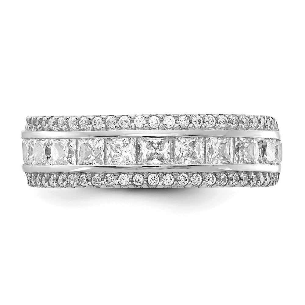 10K Tiara Collection White Gold Polished CZ Ring, Size: 7