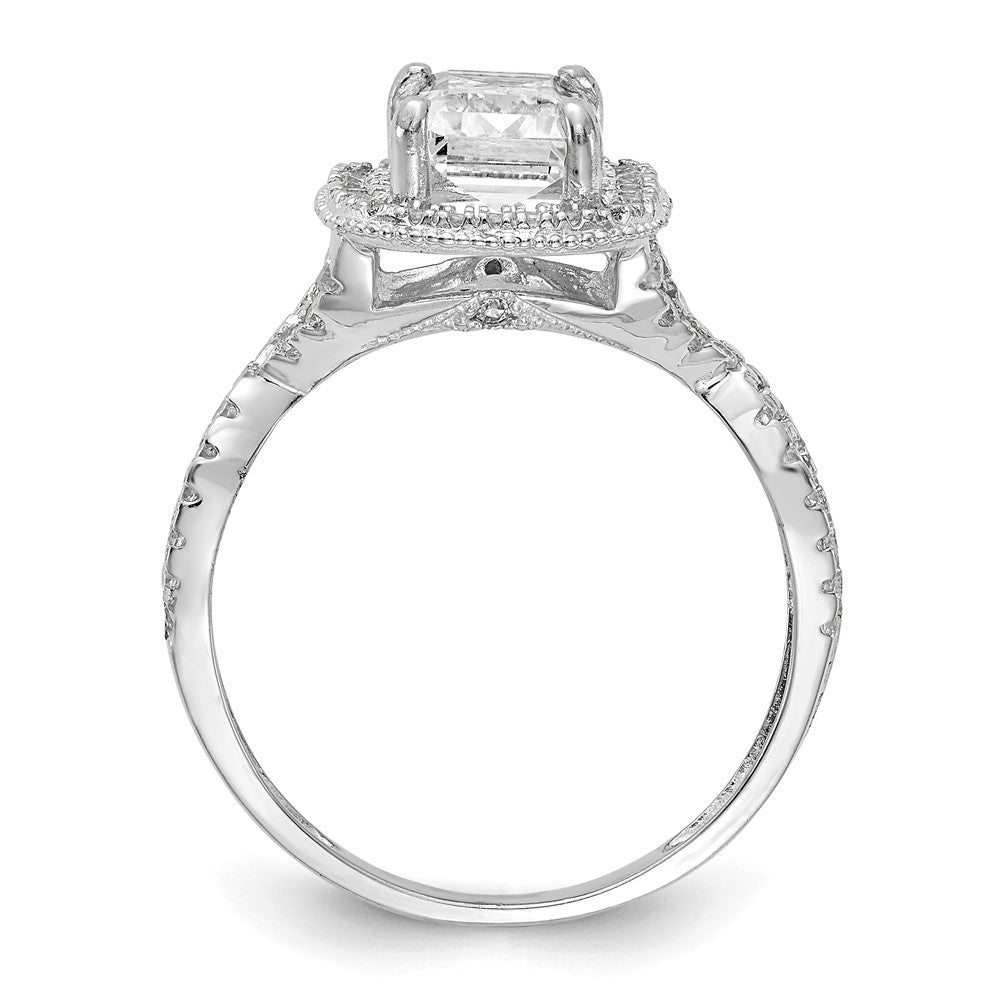 10K Tiara Collection White Gold Polished CZ Ring, Size: 7