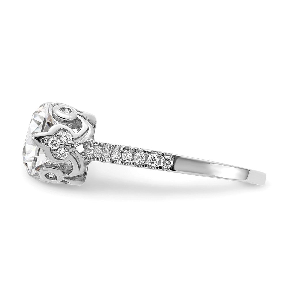 10K Tiara Collection White Gold Polished CZ Ring, Size: 7
