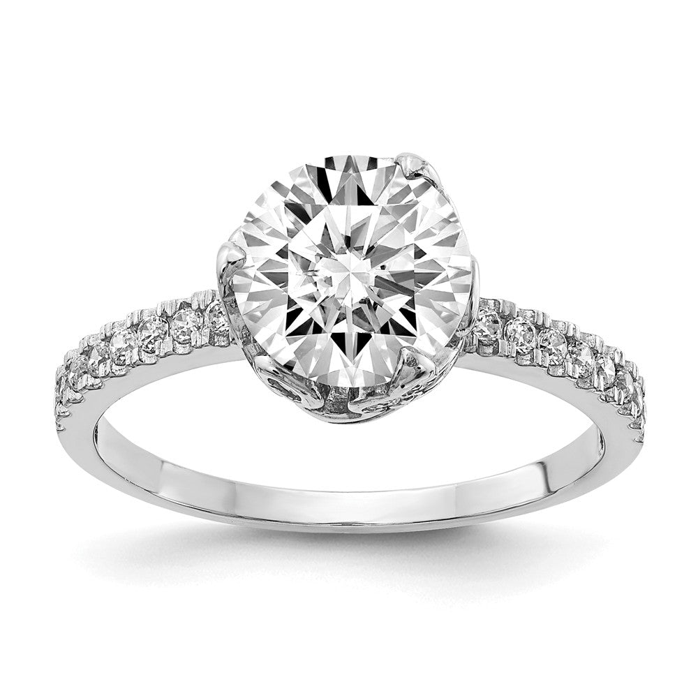 10K Tiara Collection White Gold Polished CZ Ring, Size: 7