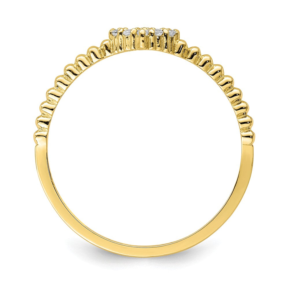 10k Yellow Gold Heart CZ Ring, Size: 7