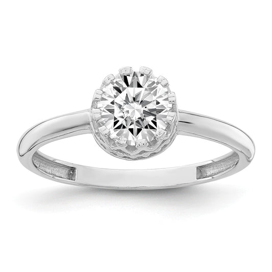 10k Tiara Collection White Gold Polished CZ Ring, Size: 7