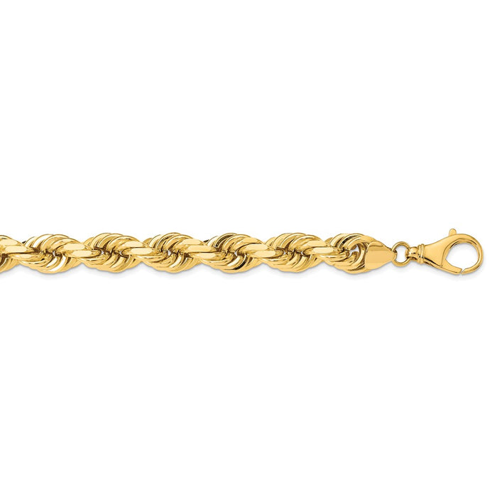 Million Charms 14k Yellow Gold, Necklace Chain, 14mm Diamond-Cut Rope, Chain Length: 24 inches