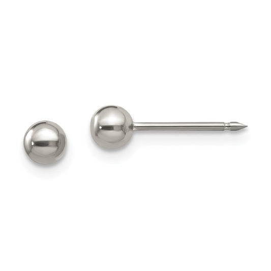 Inverness Titanium 4mm Ball Post Earrings, 4mm x 4mm