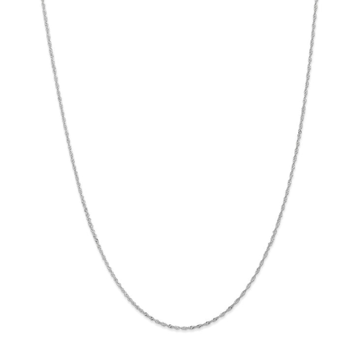 Million Charms 18K Leslie's WG 1.1mm Singapore Chain, Chain Length: 18 inches