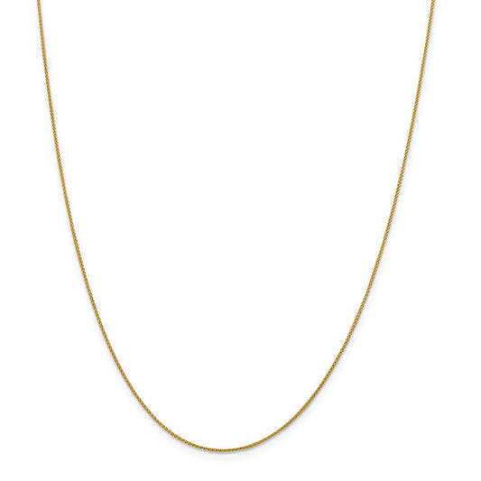 Million Charms 18K Leslie's 1.00mm Diamond-Cut Spiga Chain, Chain Length: 24 inches
