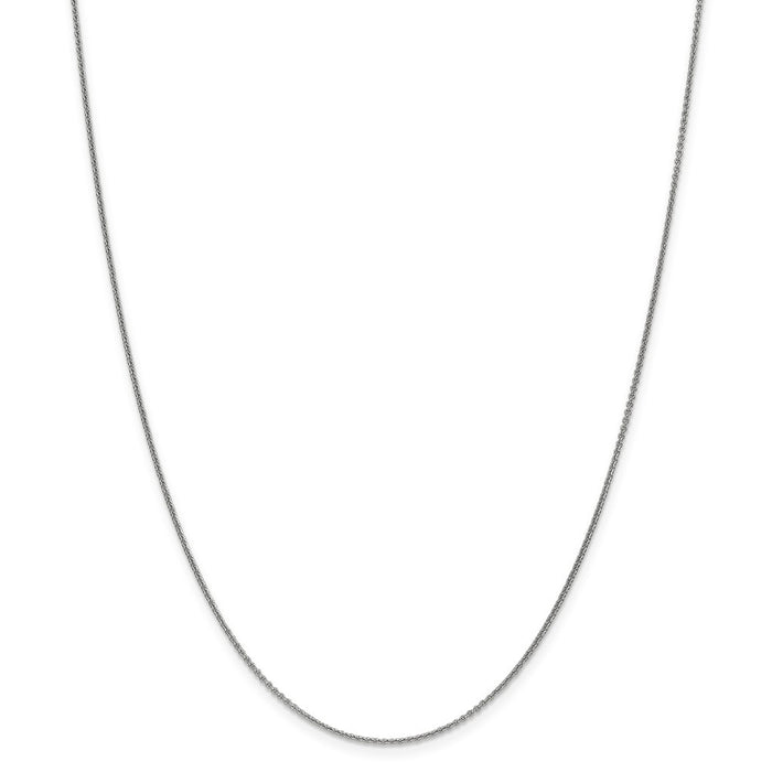 Million Charms 18K Leslie's WG 1.15mm Solid Diamond-Cut Cable Chain, Chain Length: 20 inches