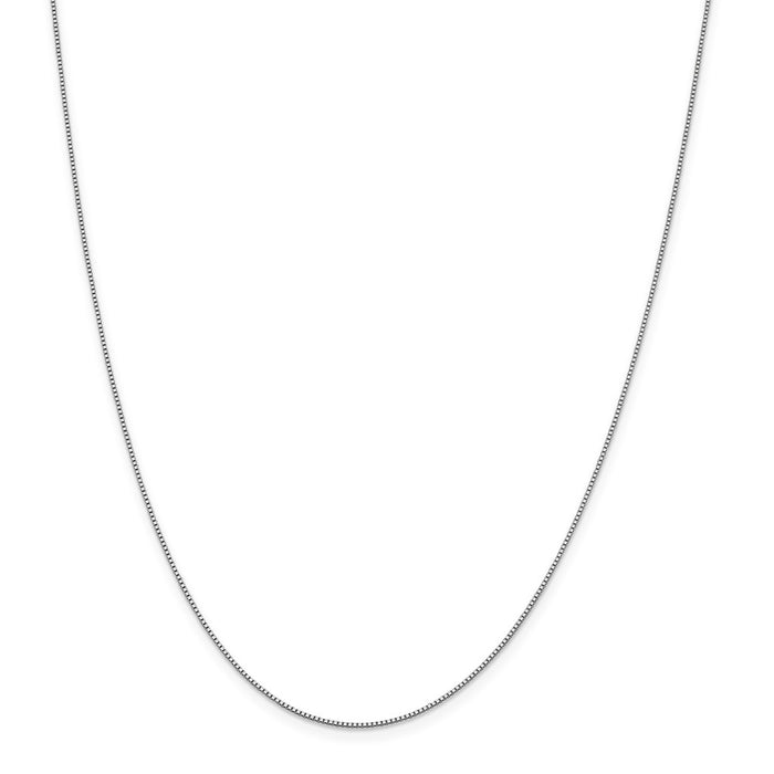 Million Charms 18K Leslie's WG 0.70mm Box Chain, Chain Length: 24 inches