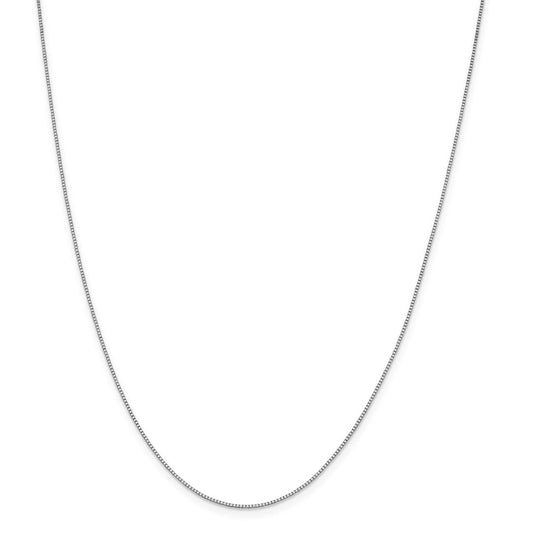 Million Charms 18K Leslie's WG .80mm Box Chain, Chain Length: 20 inches