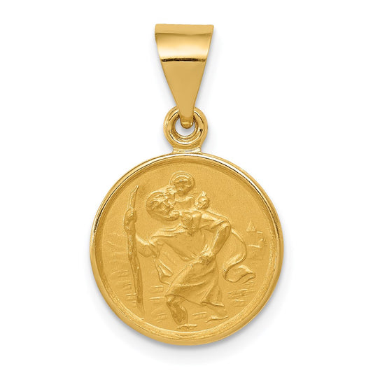 Million Charms 18K Yellow Gold Themed Religious Saint Christopher Medal Pendant