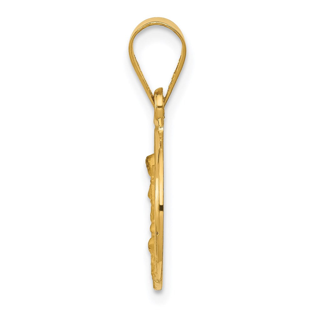 Million Charms 18K Yellow Gold Themed Guardian Angel Medal Pendant