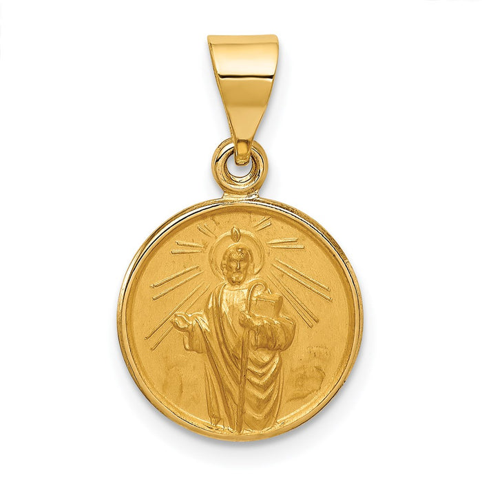 Million Charms 18K Yellow Gold Themed Religious Saint Jude Medal Pendant