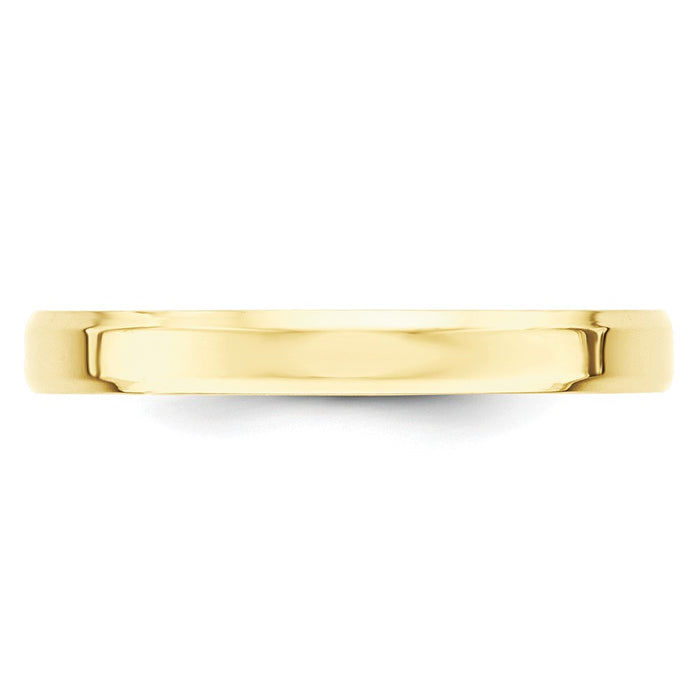 10k Yellow Gold 3mm Bevel Edge Comfort Fit Wedding Band Size 10.5