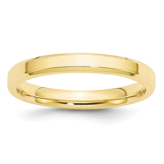 10k Yellow Gold 3mm Bevel Edge Comfort Fit Wedding Band Size 11.5