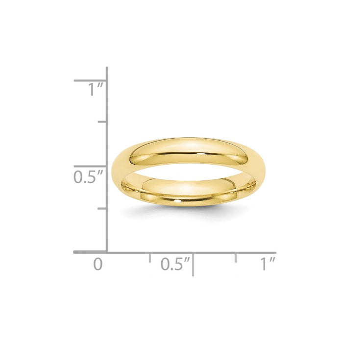 10k Yellow Gold 4mm Standard Comfort Fit Wedding Band Size 5