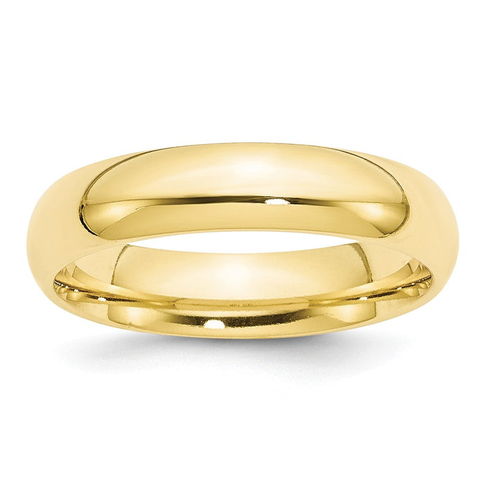 10k Yellow Gold 5mm Standard Comfort Fit Wedding Band Size 12.5