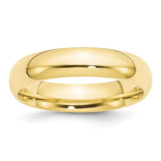 10k Yellow Gold 5mm Standard Comfort Fit Wedding Band Size 4.5