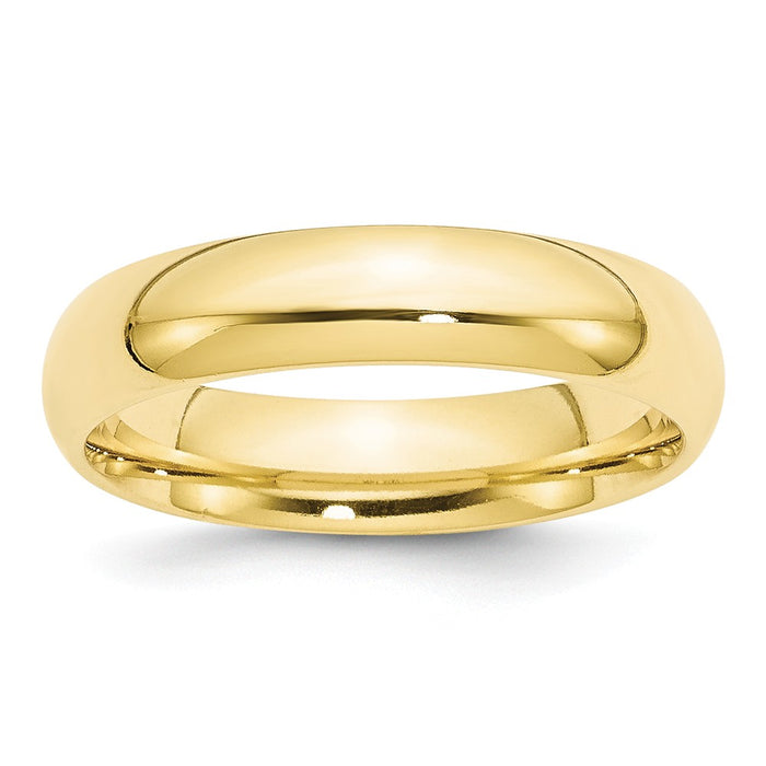 10k Yellow Gold 5mm Standard Comfort Fit Wedding Band Size 5.5