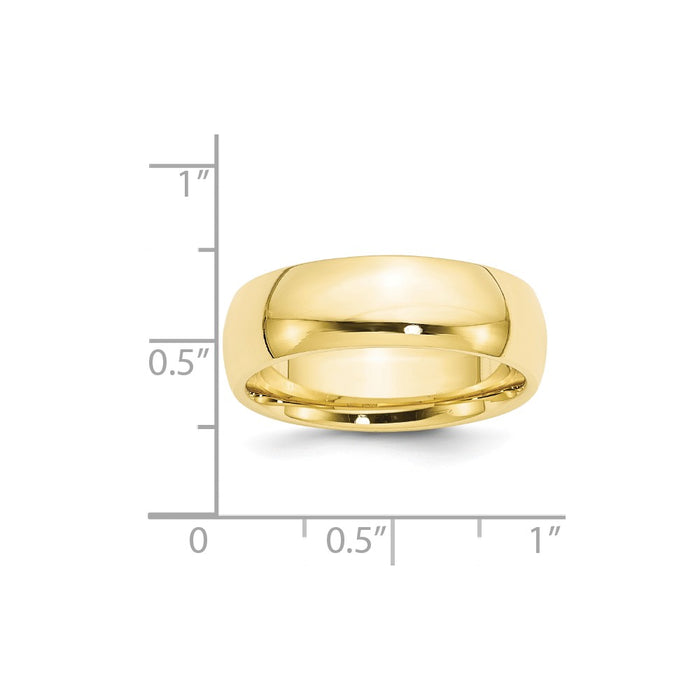 10k Yellow Gold 7mm Standard Comfort Fit Wedding Band Size 11.5