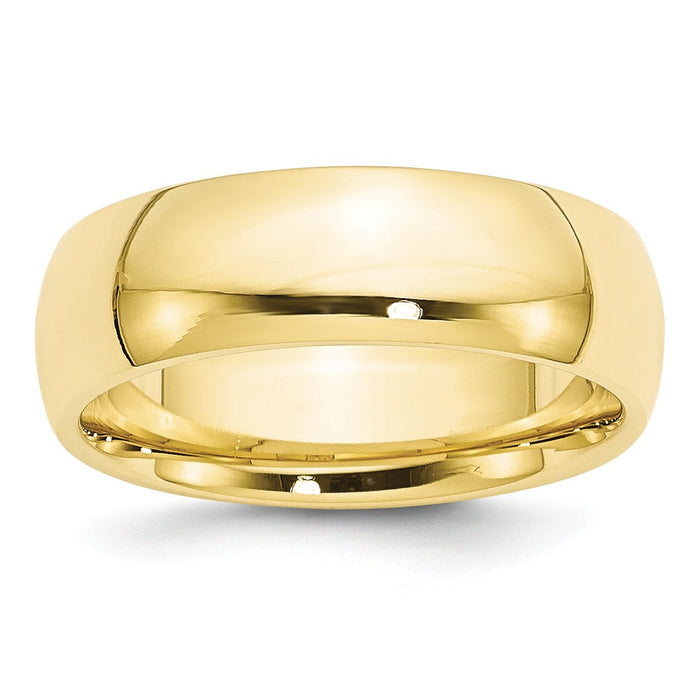 10k Yellow Gold 7mm Standard Comfort Fit Wedding Band Size 10.5