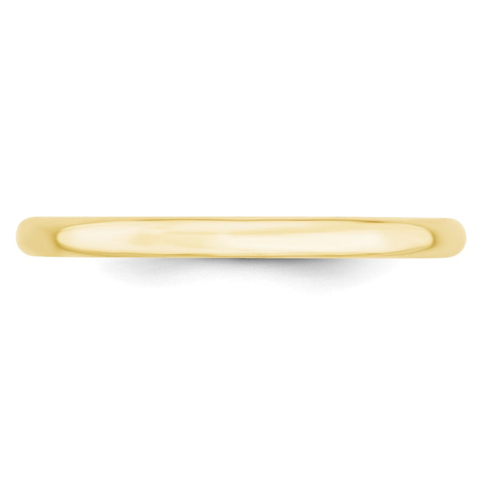 10k Yellow Gold 2mm LTW Comfort Fit Wedding Band Size 9.5