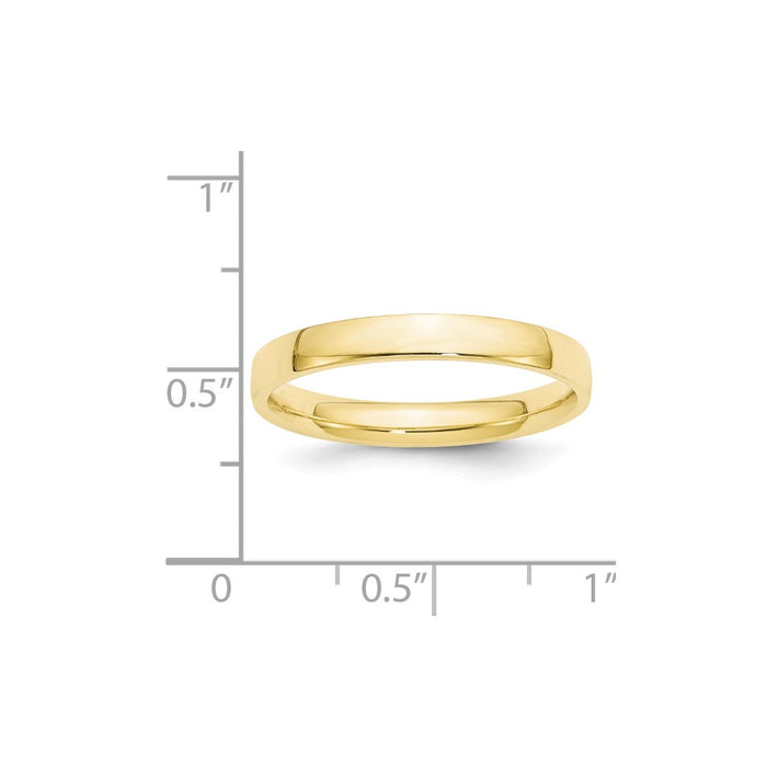 10k Yellow Gold 3mm LTW Comfort Fit Wedding Band Size 10.5