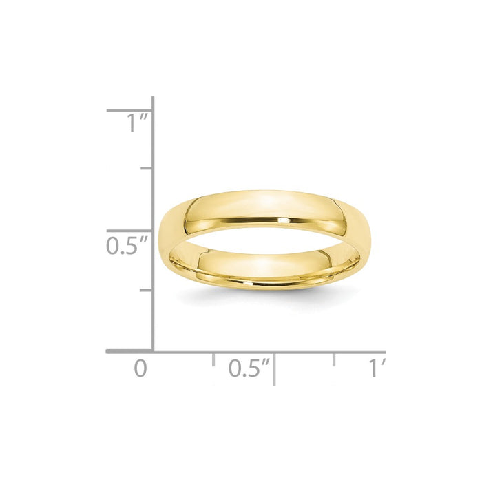 10k Yellow Gold 4mm LTW Comfort Fit Wedding Band Size 11