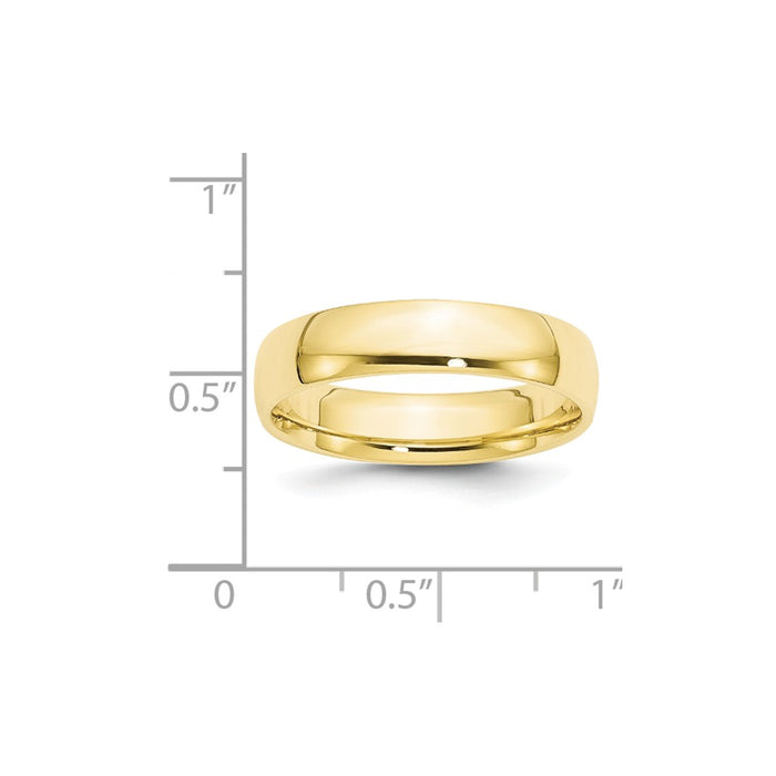 10k Yellow Gold 5mm LTW Comfort Fit Wedding Band Size 7.5